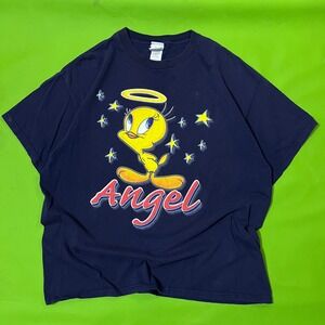 XL y2k Vintage Looney Tunes Tweety Bird Angel Not Sylvester Graphic T Shirt